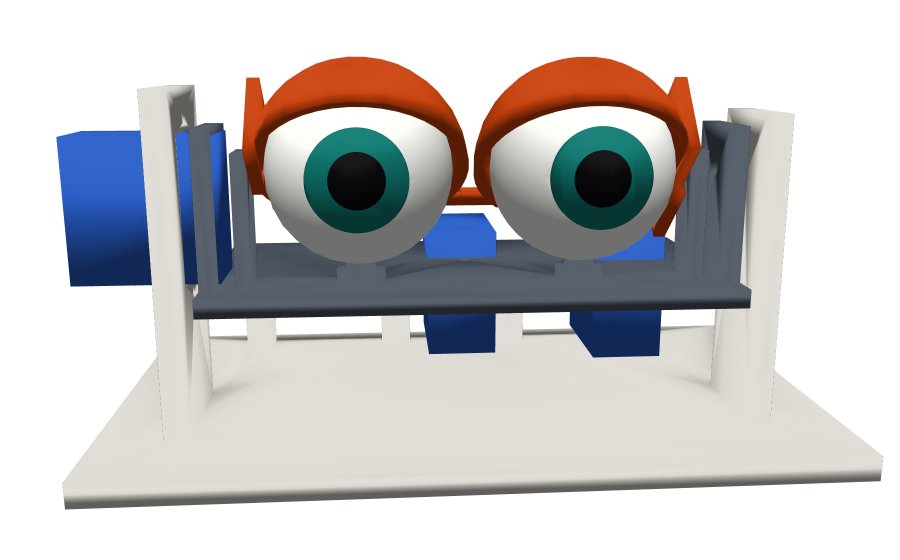 3D render of the animatronic eyes