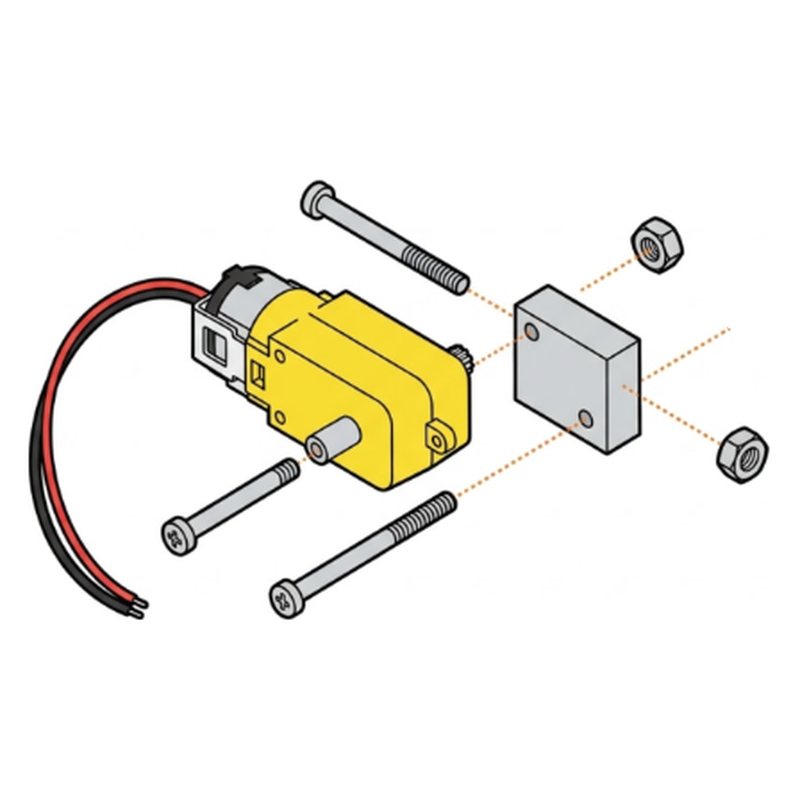 ELEGOO Smart Robot Car V4 step 3: Fix a block to each motor