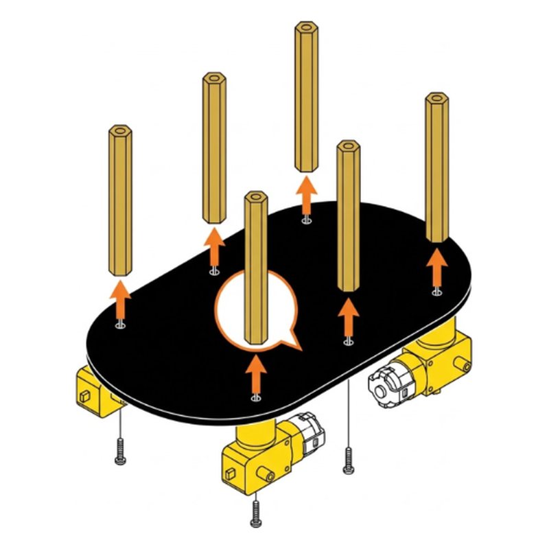 ELEGOO Smart Robot Car V4 step 17: Add the six tall posts