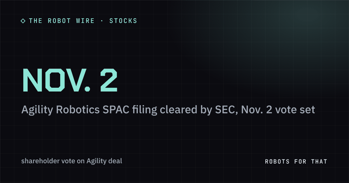 Nov. 2: shareholder vote on Agility deal