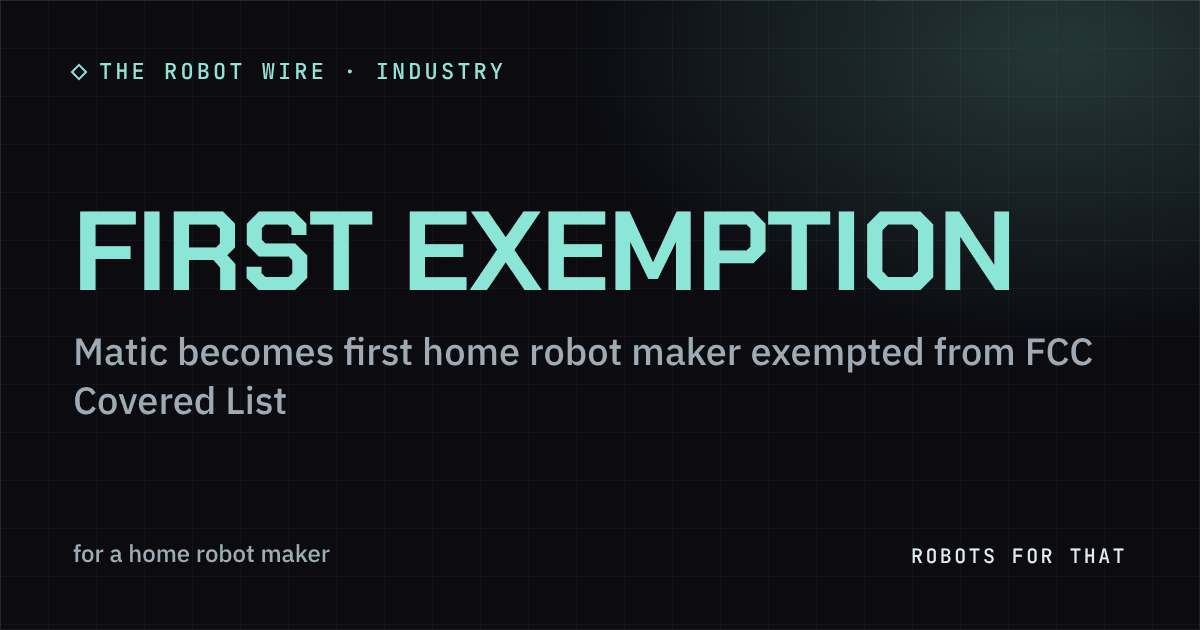 First exemption: for a home robot maker